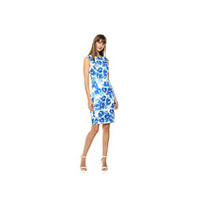 Calvin Klein Women's Scuba Sleeveless Princess Seamed Sheath Dress